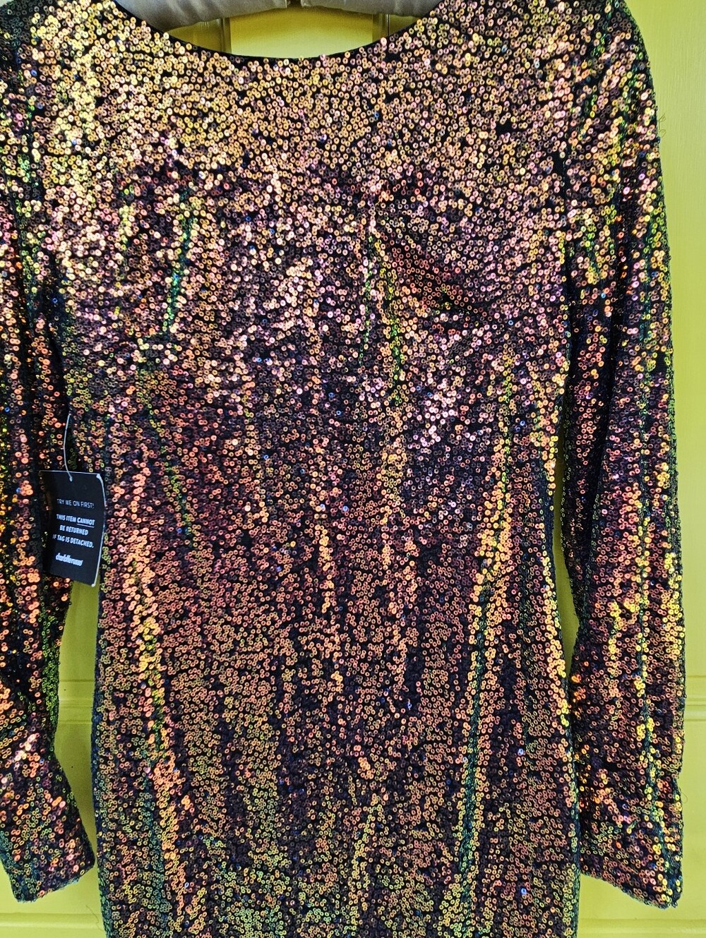 NWT Charlotte Russe Iridescent Sequin Bodycon Dress S - Picture 9 of 15